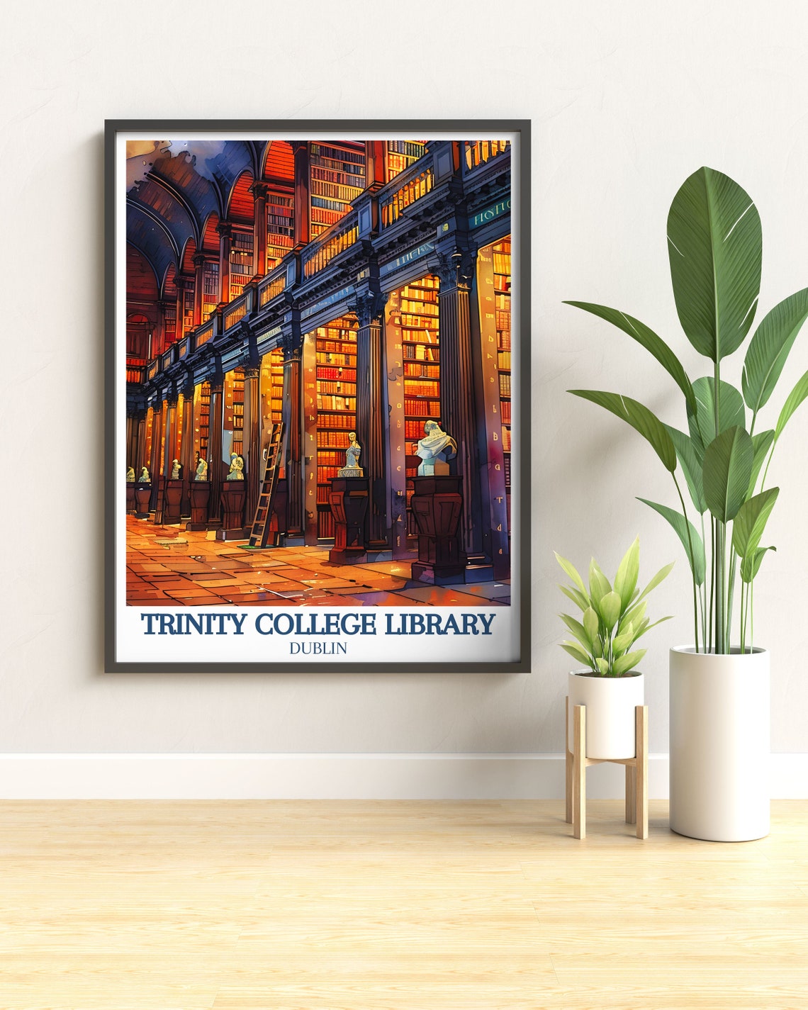 Trinity College Library Dublin Long Room Bookshelves Art Poster - Image 2