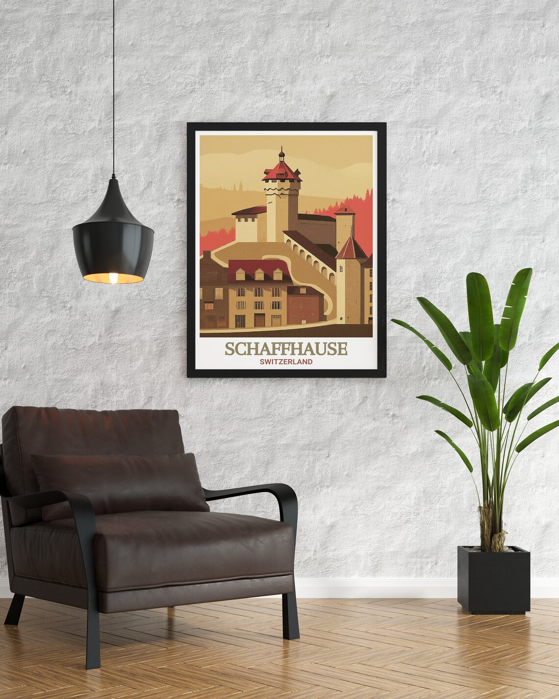 Schaffhausen Switzerland Munot Fortress Sunset Warm Tones Poster - Image 2