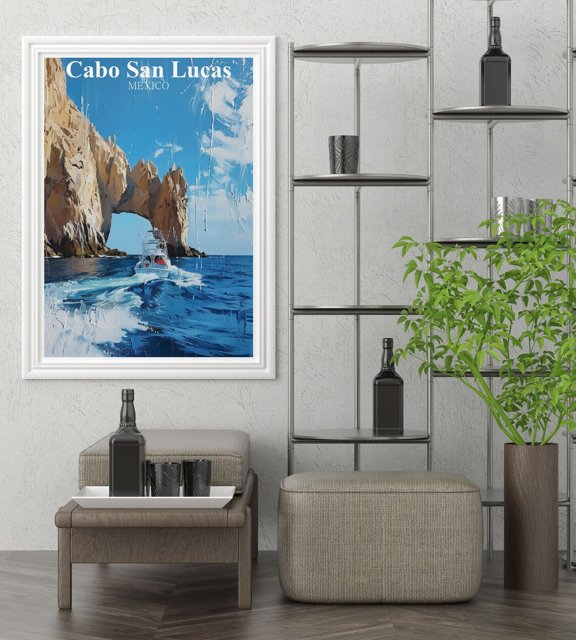 Cabo San Lucas Mexico El Arco Rock Arch Boat Ocean Travel Poster - Image 3