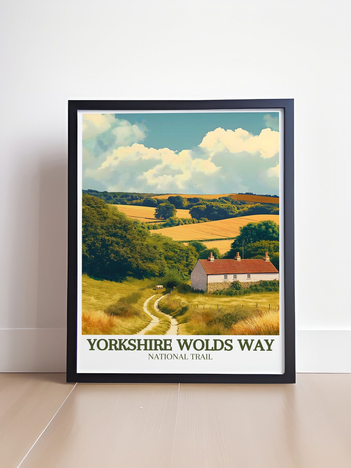 Yorkshire Wolds Way National Trail Cottage Rural Travel Poster - Image 4