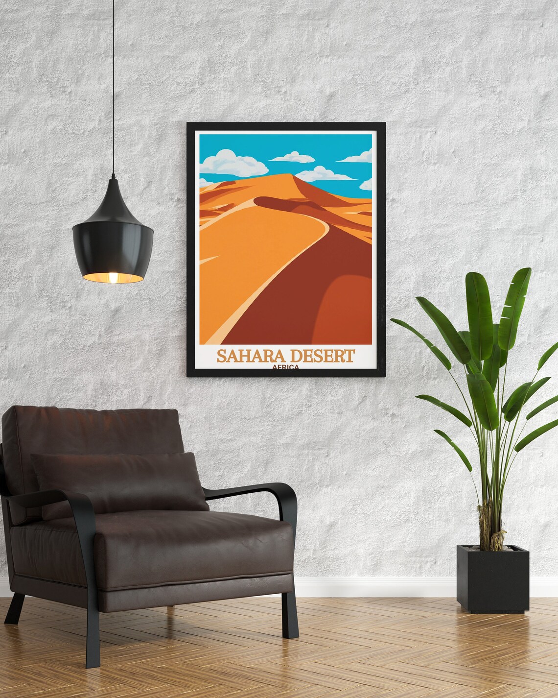 Sahara Desert Golden Dunes Minimalist Africa Travel Art Poster - Image 2