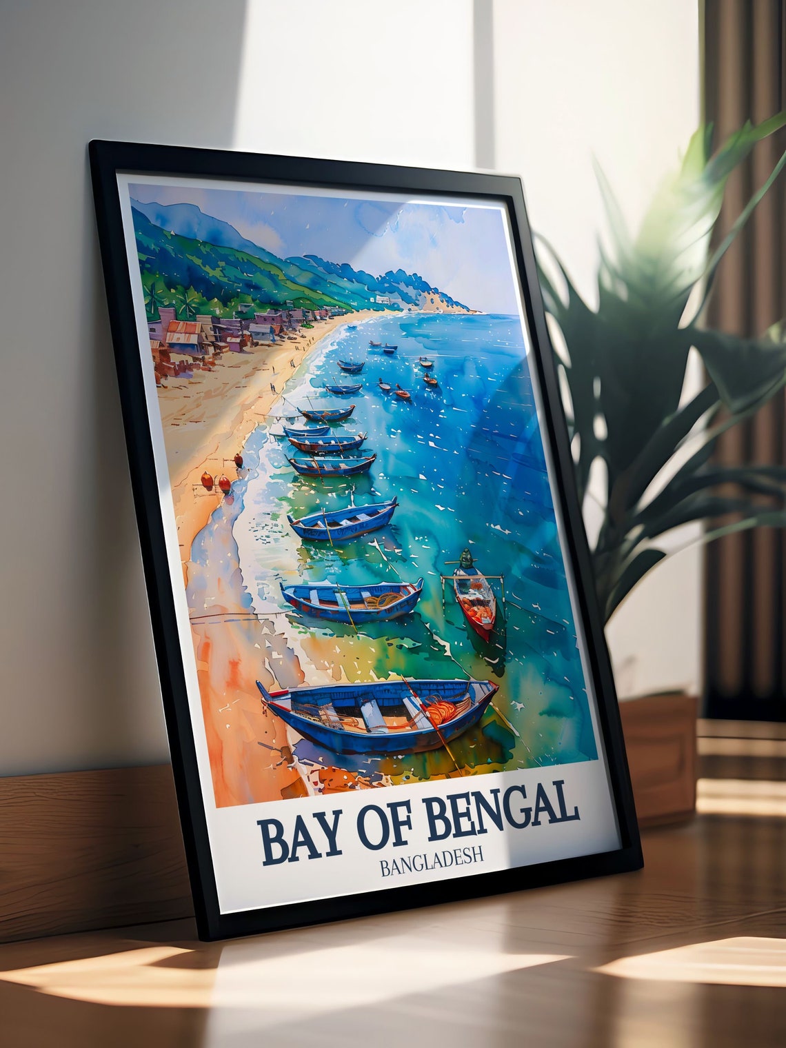 Bangladesh Decor Art Print Of Dhaka And Bay Of Bengal Bangladesh Travel Print Wall Art Featuring Buriganga River And Dhaka - Image 2