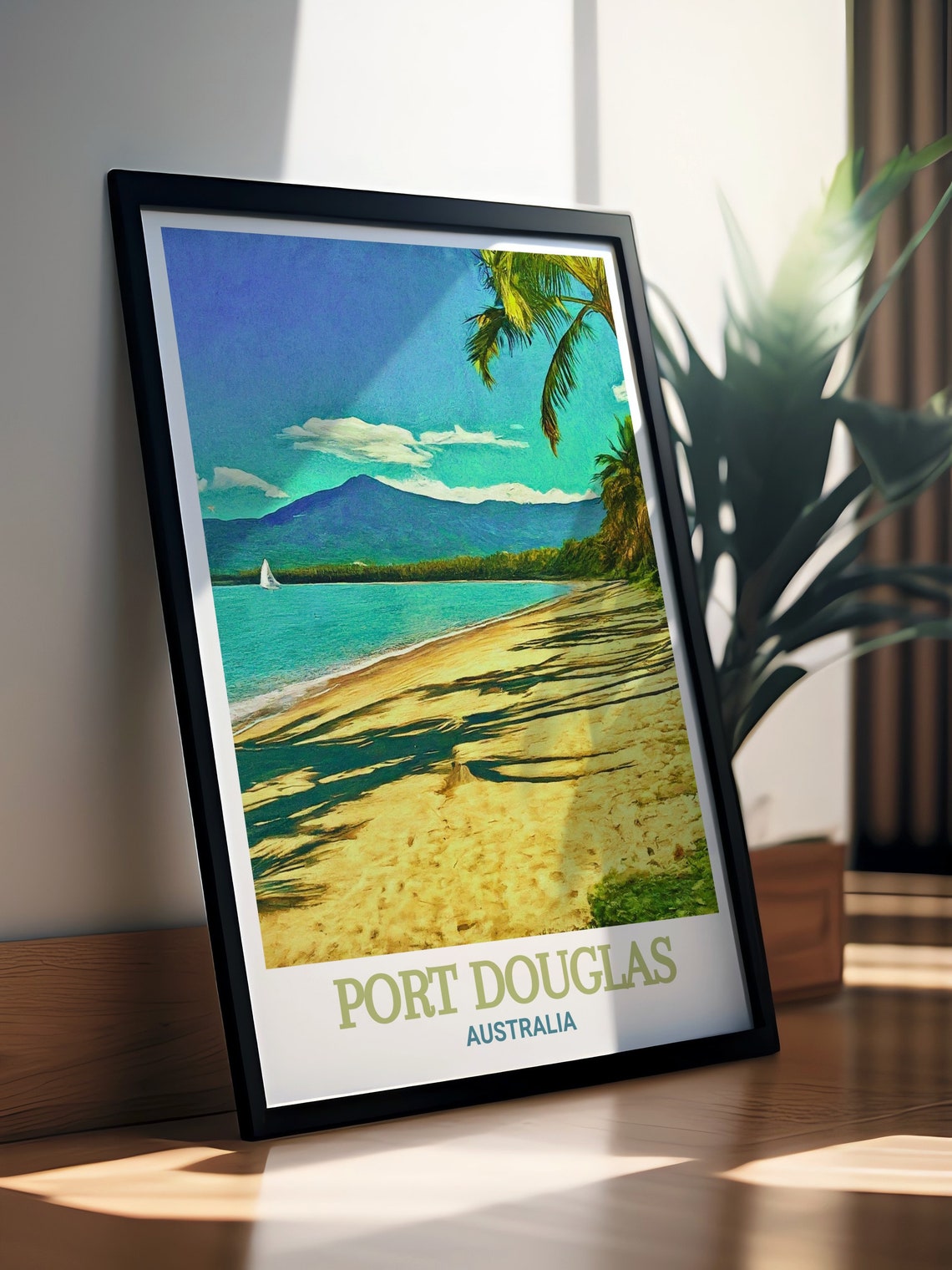Port Douglas Australia Four Mile Beach Sailboat Coast View Poster - Image 3