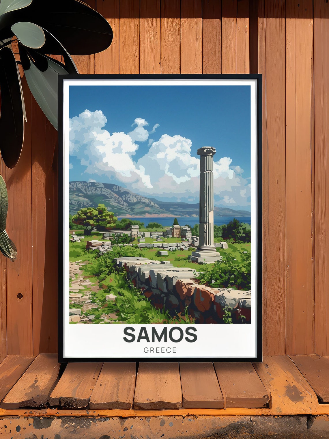 Samos Greece Heraion Ancient Column Ruins Historic Site Poster - Image 2