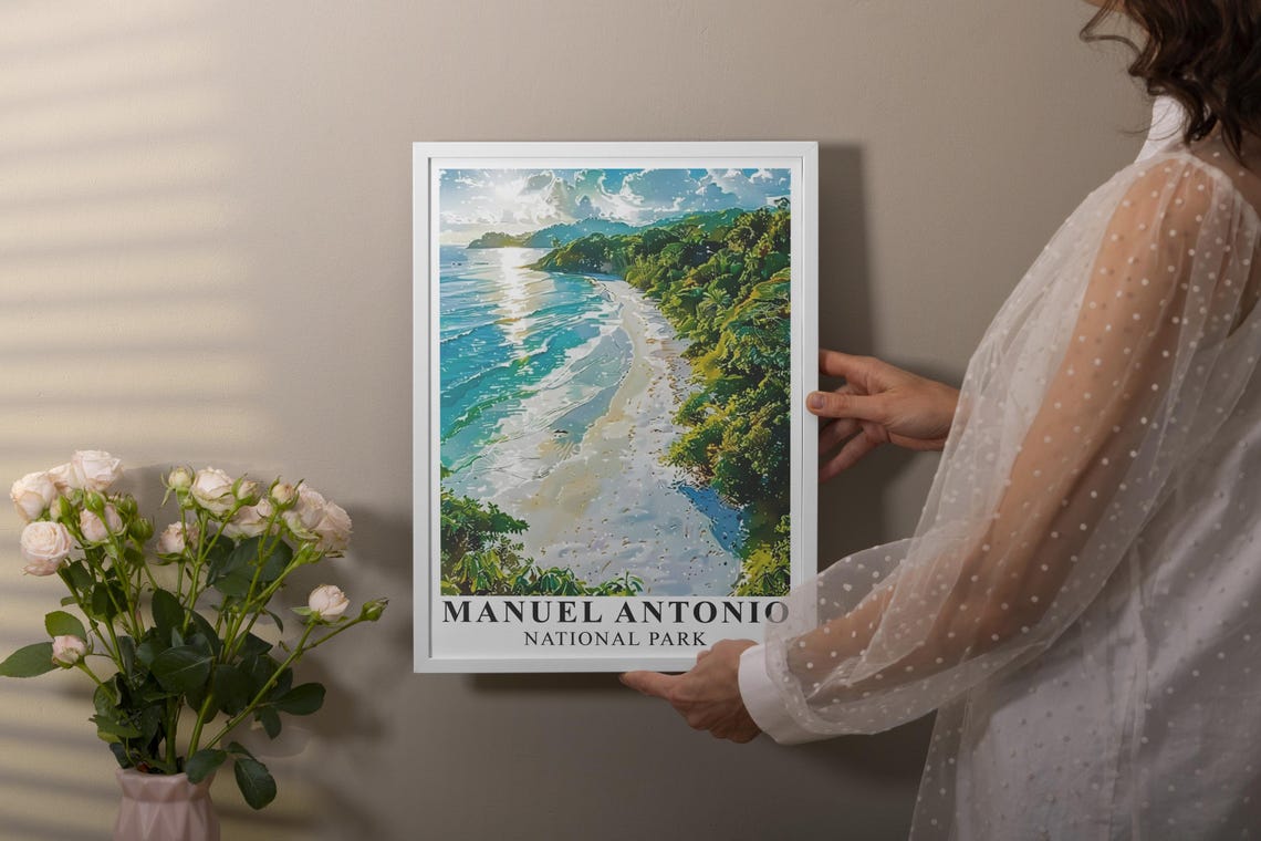 Manuel Antonio National Park White Sand Beach and Rainforest Poster - Image 3