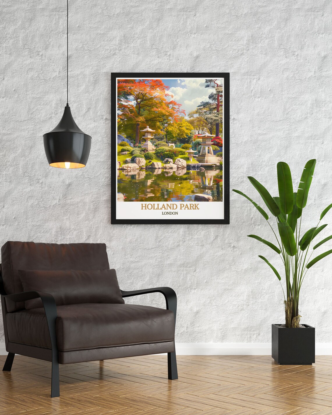 Holland Park Kyoto Garden Stone Lanterns Autumn London Poster - Image 3