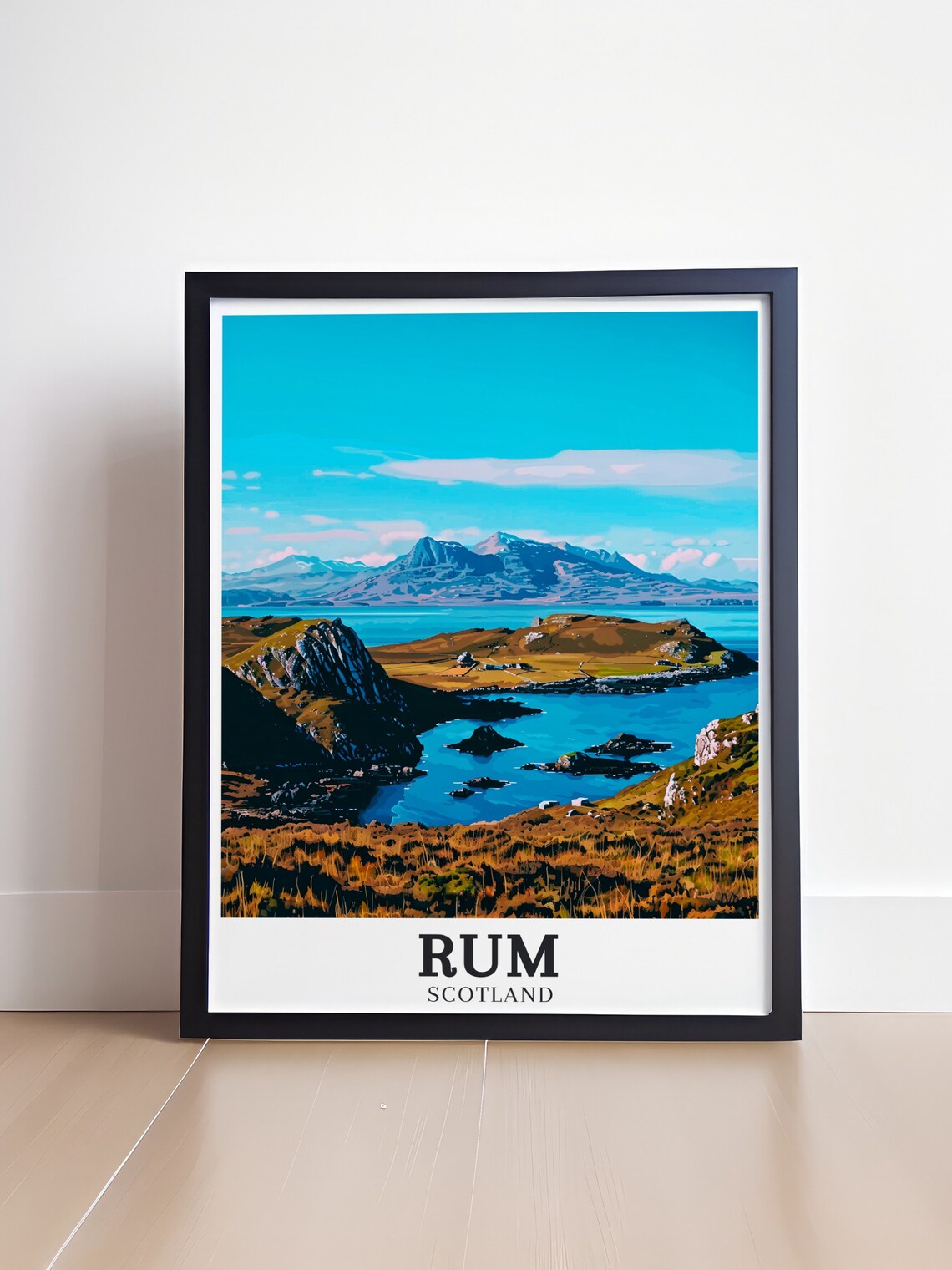 Isle of Rum Cuillin Mountains Sea View Scotland Travel Poster - Image 4