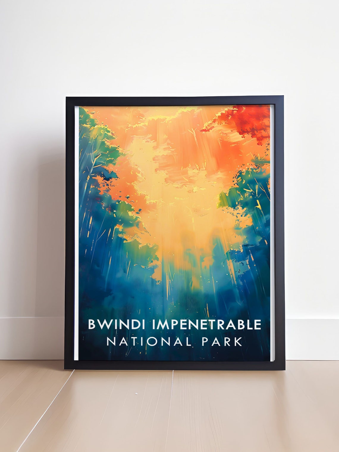 Bwindi Uganda Sunlit Rainforest Canopy Abstract Nature Poster - Image 4