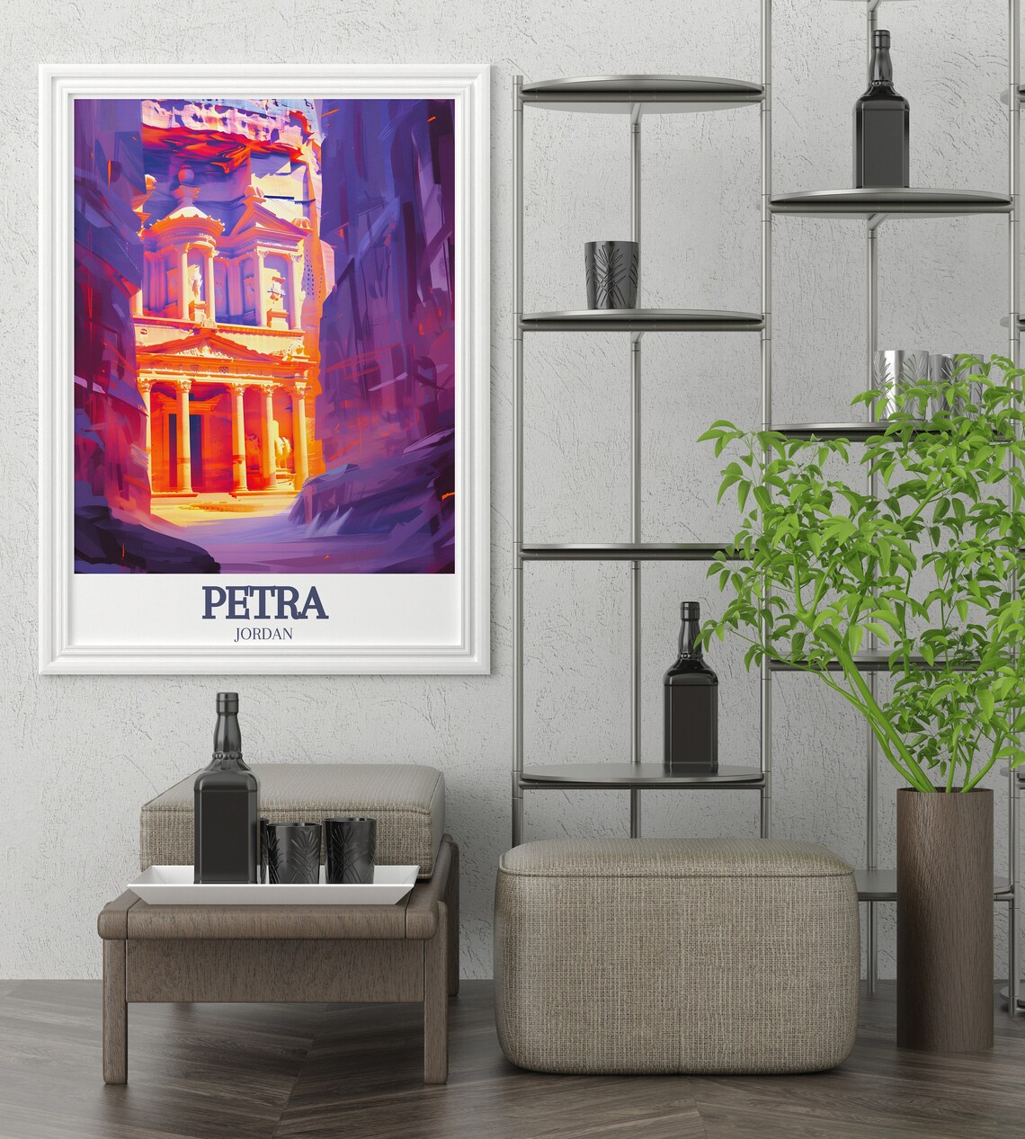 Petra Jordan The Treasury Purple Sunset Canyon Travel Poster - Image 3