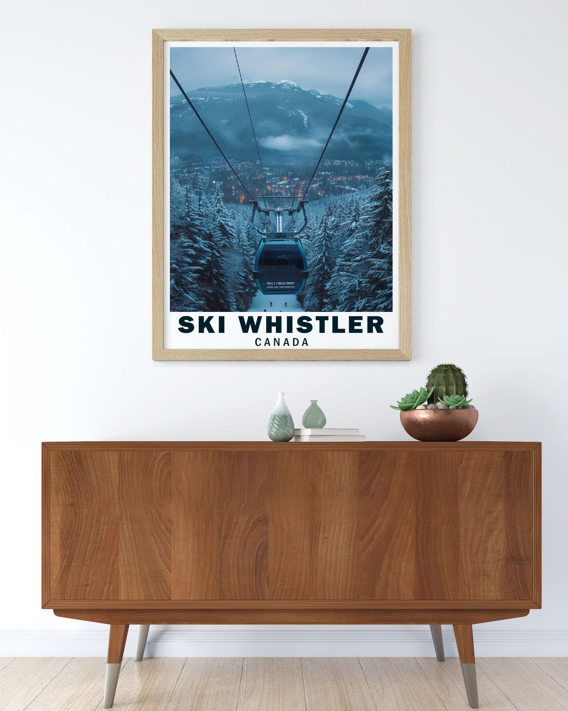 Ski Whistler Peak 2 Peak Gondola Snowy Forest Evening View Poster - Image 3