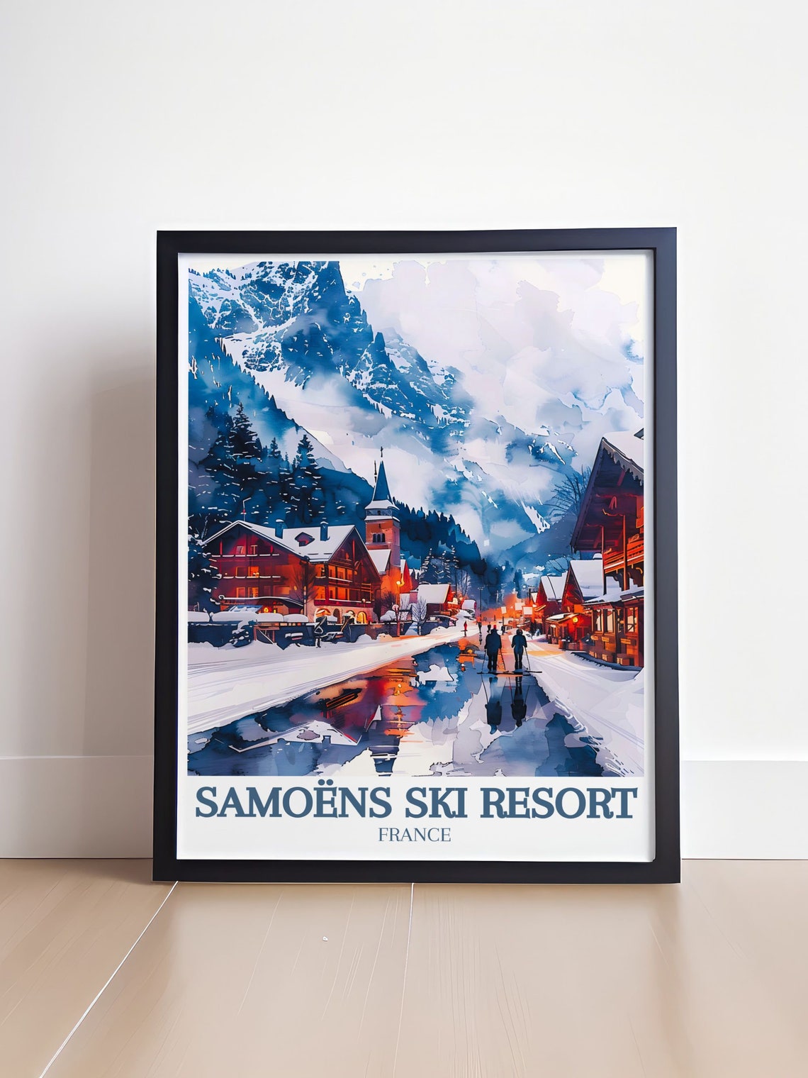 Samoens Travel Print Mont Blanc Grand Massif French Alps Decor Mont Blanc Grand Massif French Alps Art French Alps Travel Poster - Image 4