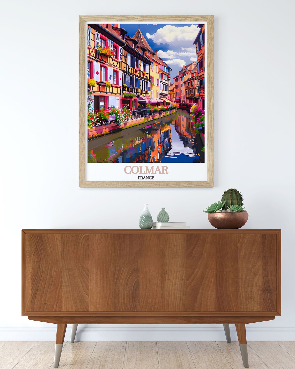 Colmar France La Petite Venise Canal Half-Timbered Houses Poster - Image 3
