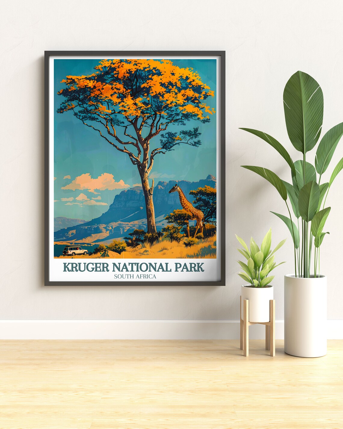 Kruger National Park Giraffe Safari Sunset South Africa Poster - Image 3