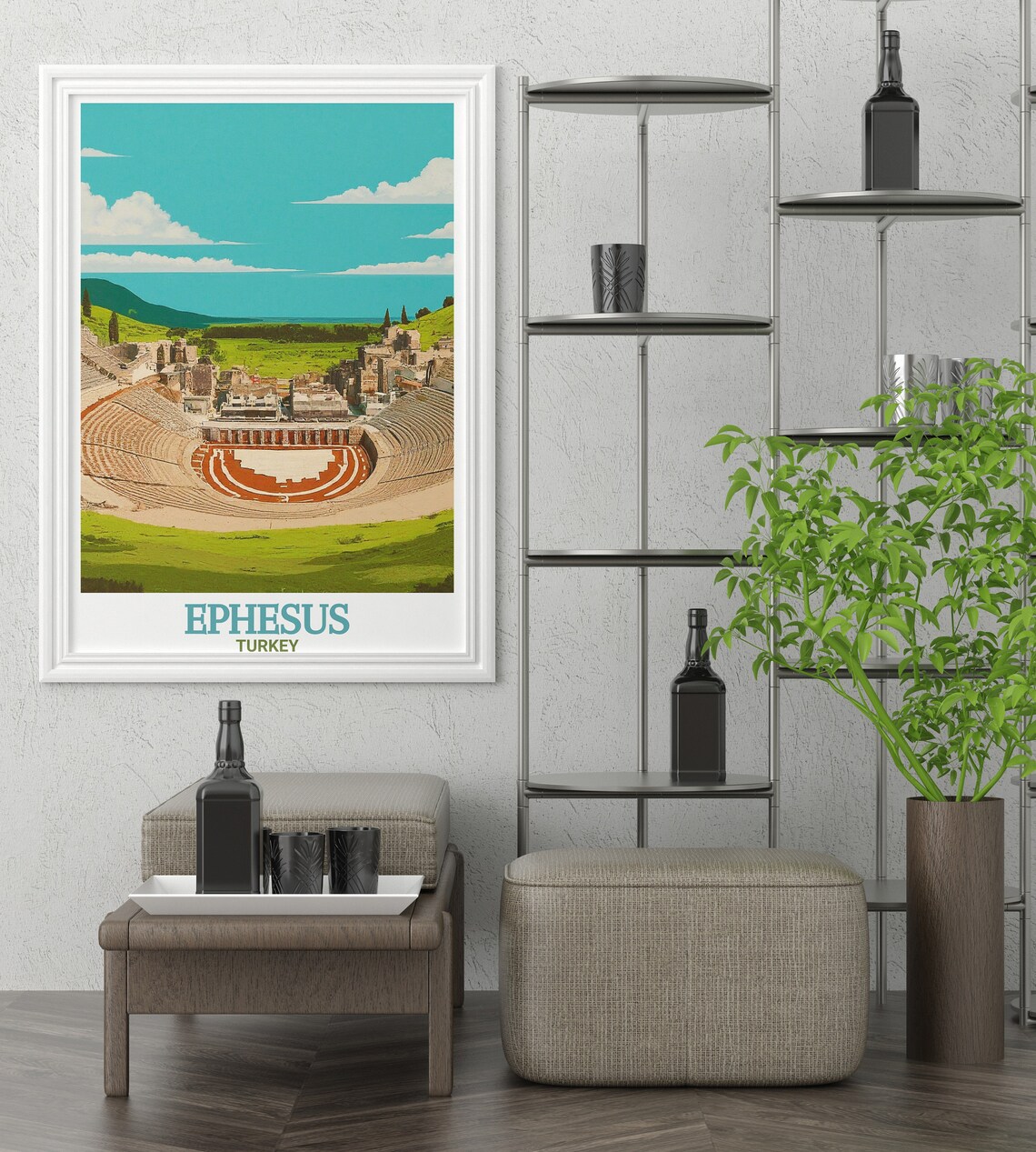 Ephesus Turkey Great Theatre Amphitheater Vintage Travel Poster - Image 3