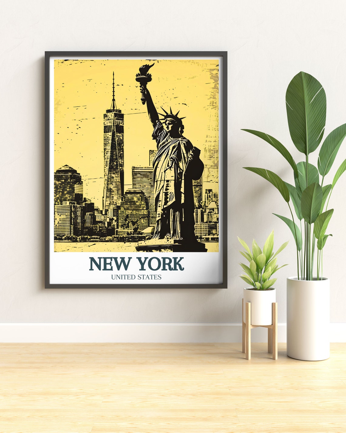 New York Print Statue Of Liberty Art Print Relaxing Ellis Island City Art Cultural Travel Gift New York Travel Decor City Artwork - Image 2
