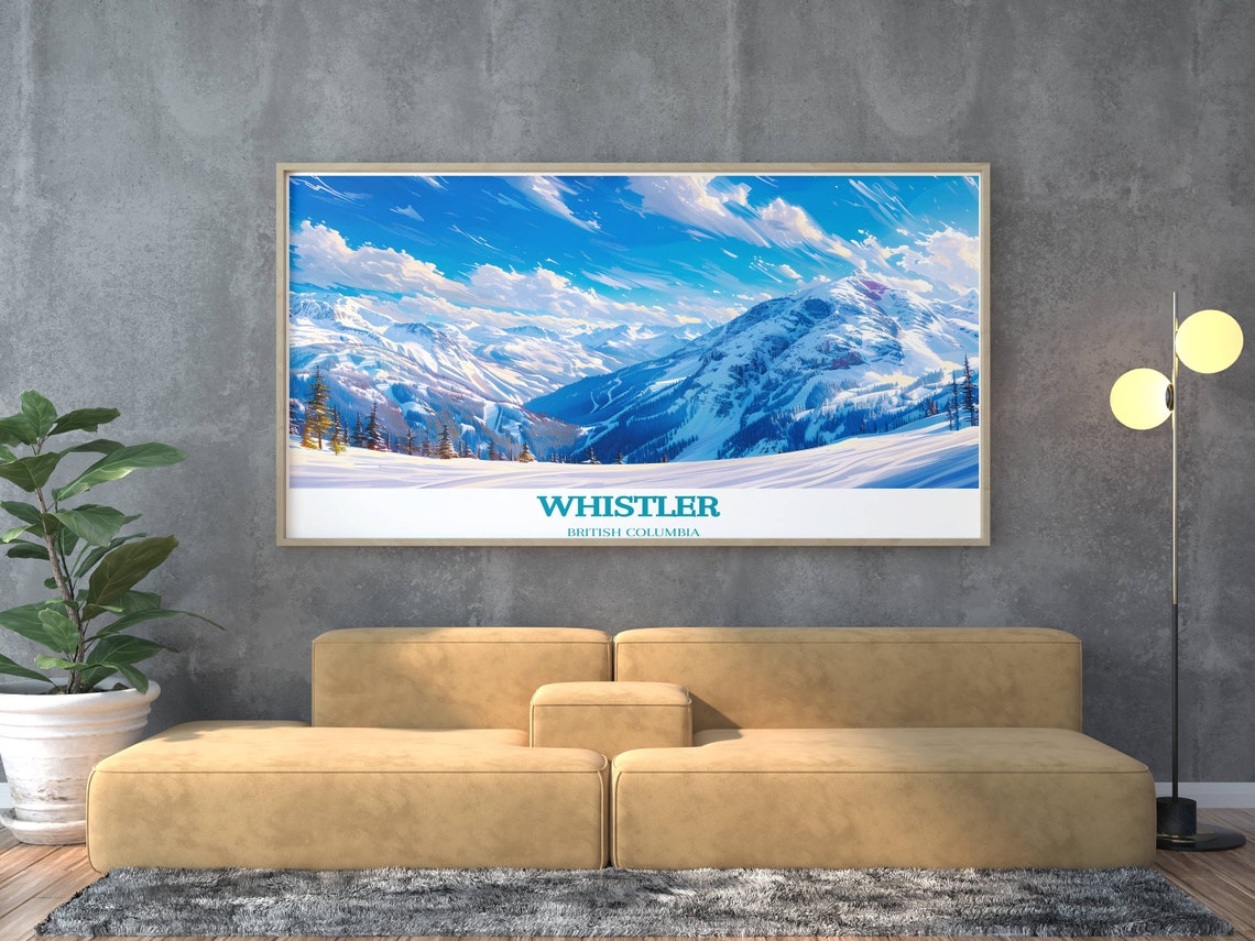 Whistler British Columbia Snowy Peak Panorama Alpine View Poster - Image 3