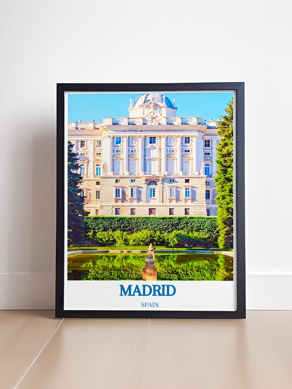 Madrid Spain Royal Palace Gardens Bright Sunny Travel Poster - Image 4
