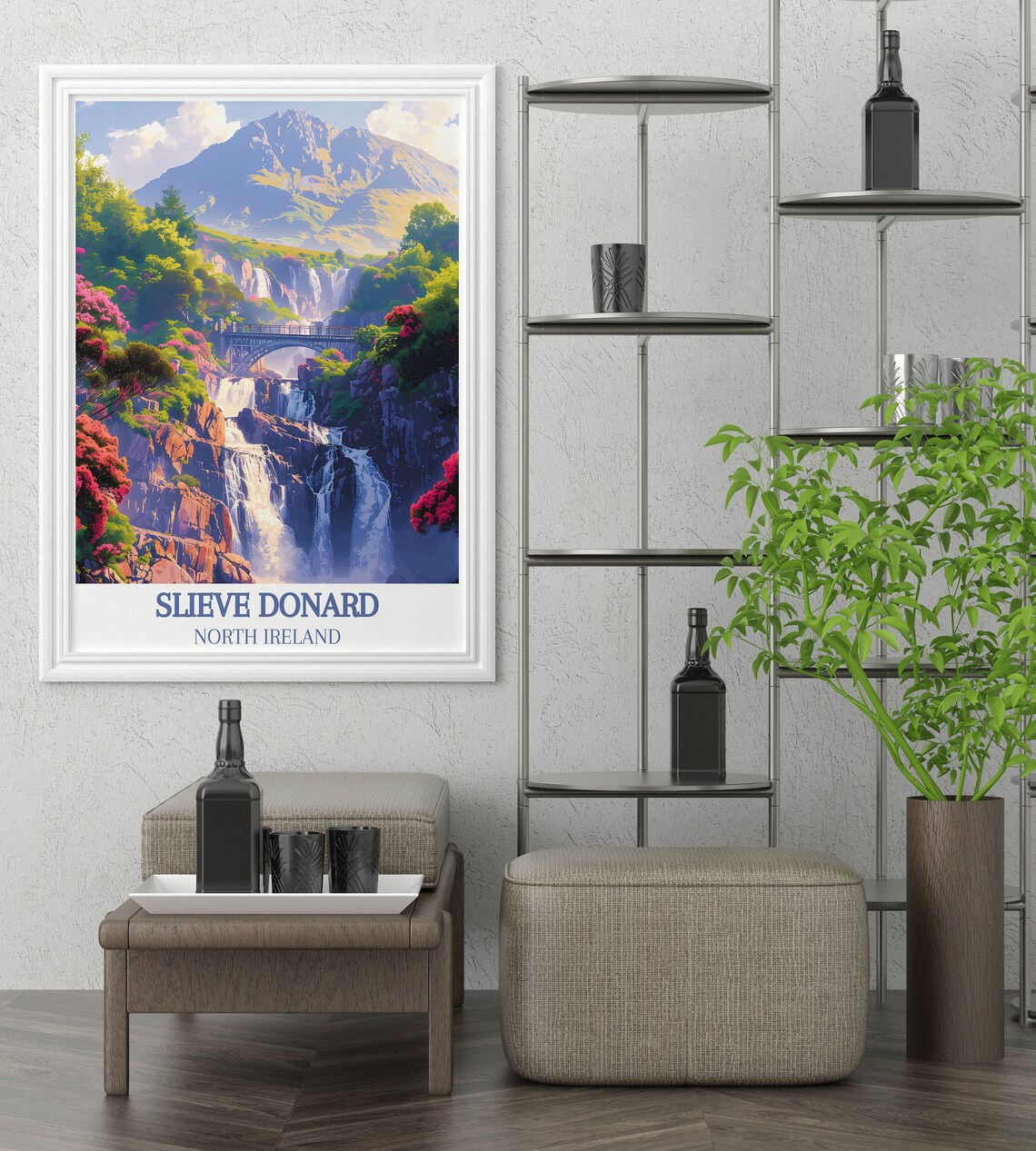 Slieve Donard Northern Ireland Mountain Waterfalls Bridge Poster - Image 3