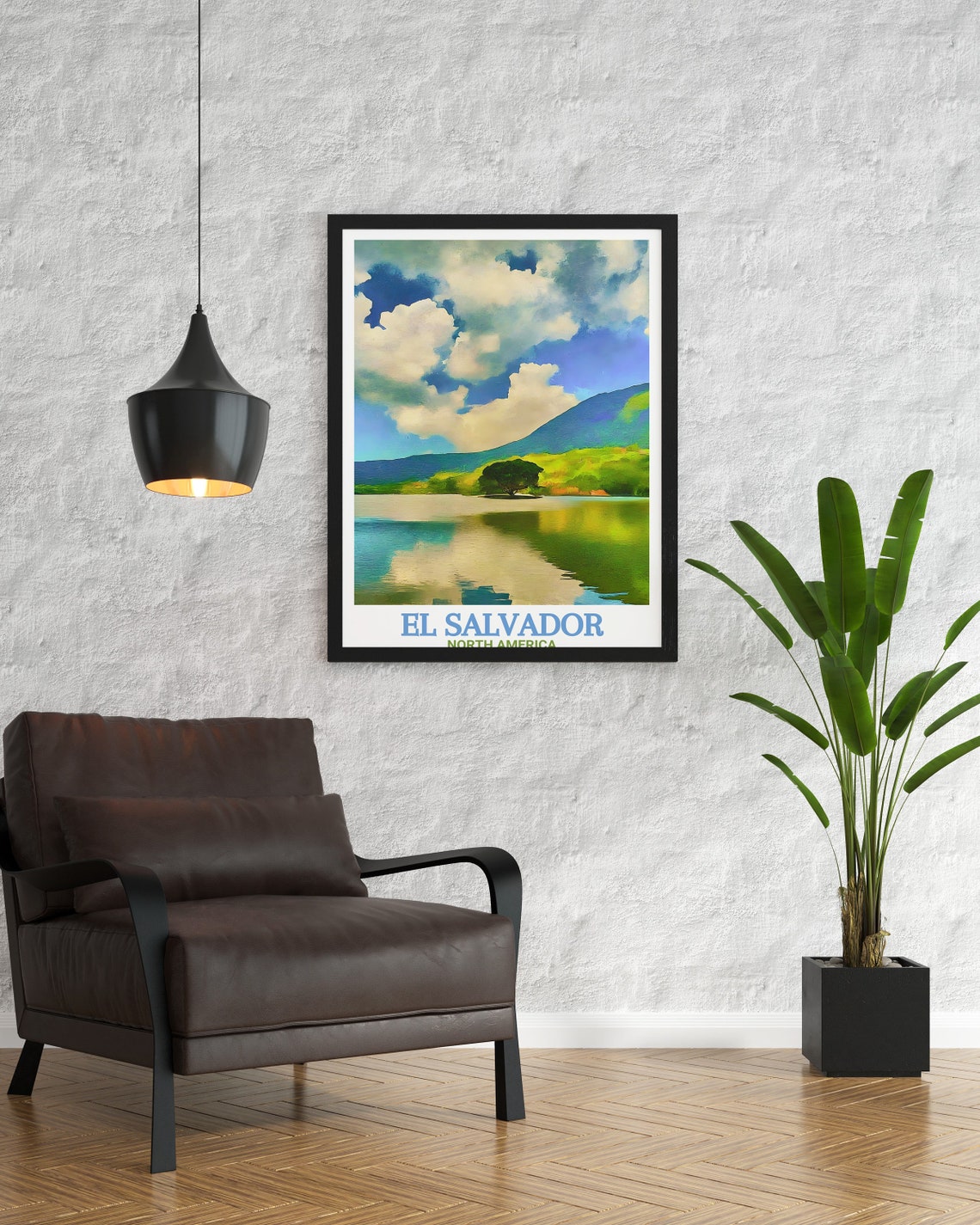 El Salvador Lake Coatepeque Mirror Lake Reflection Travel Poster - Image 3