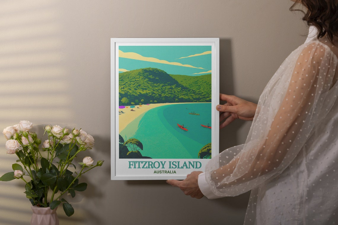Fitzroy Island Australia Turquoise Bay With Red Kayaks Poster - Image 3