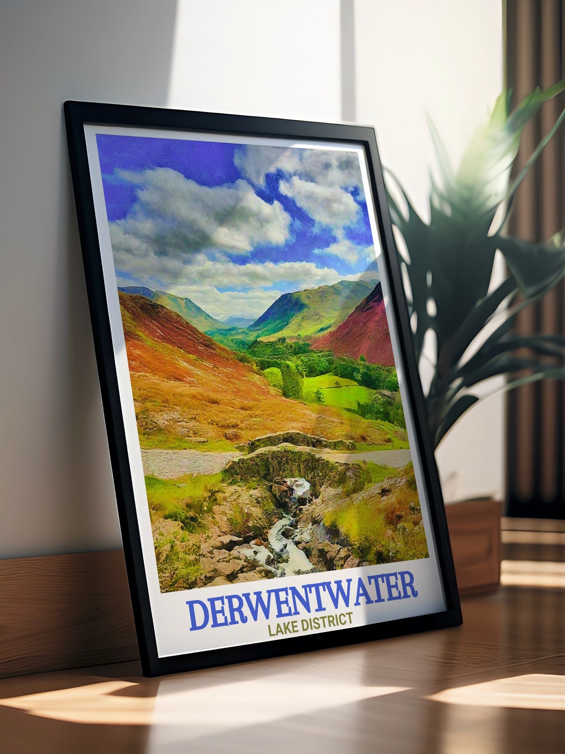 Derwentwater Lake District Ashness Bridge Valley Stream Poster - Image 3