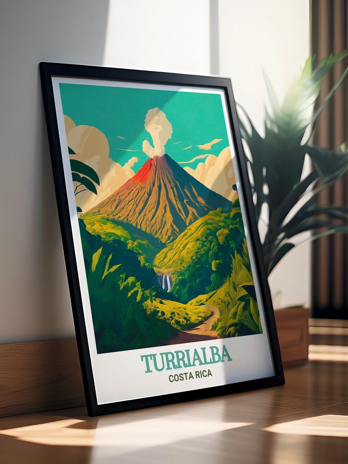 Turrialba Costa Rica Volcano Eruption Lush Jungle Valley Travel Poster - Image 2
