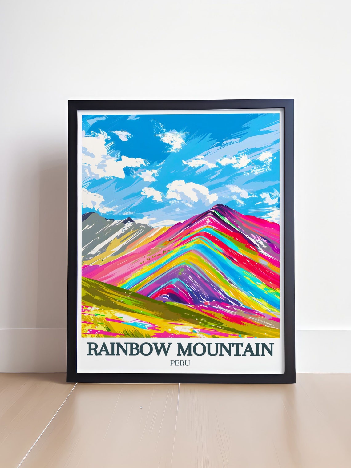 Rainbow Mountain Vinicunca Multicolor Painted Peak Peru Travel Poster - Image 4