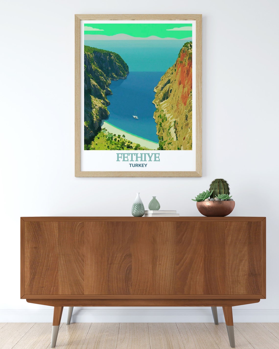 Fethiye Turkey Butterfly Valley Blue Bay Cliffs Scenic Poster - Image 2