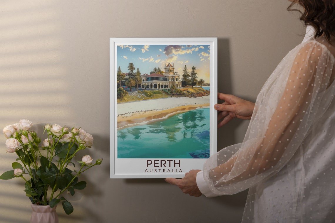 Perth Australia Cottesloe Beach Pavilion Turquoise Shore Poster - Image 3