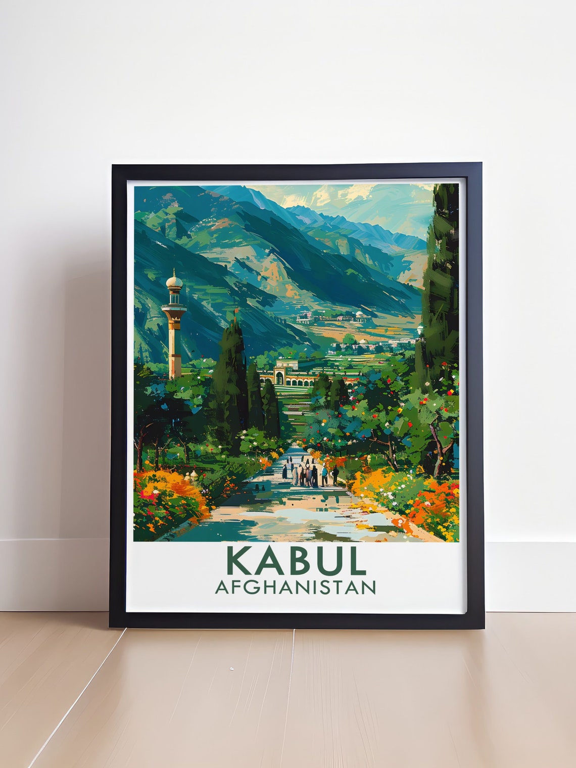 Lush Kabul Afghanistan Babur Garden Historic Oasis Travel Poster - Image 4
