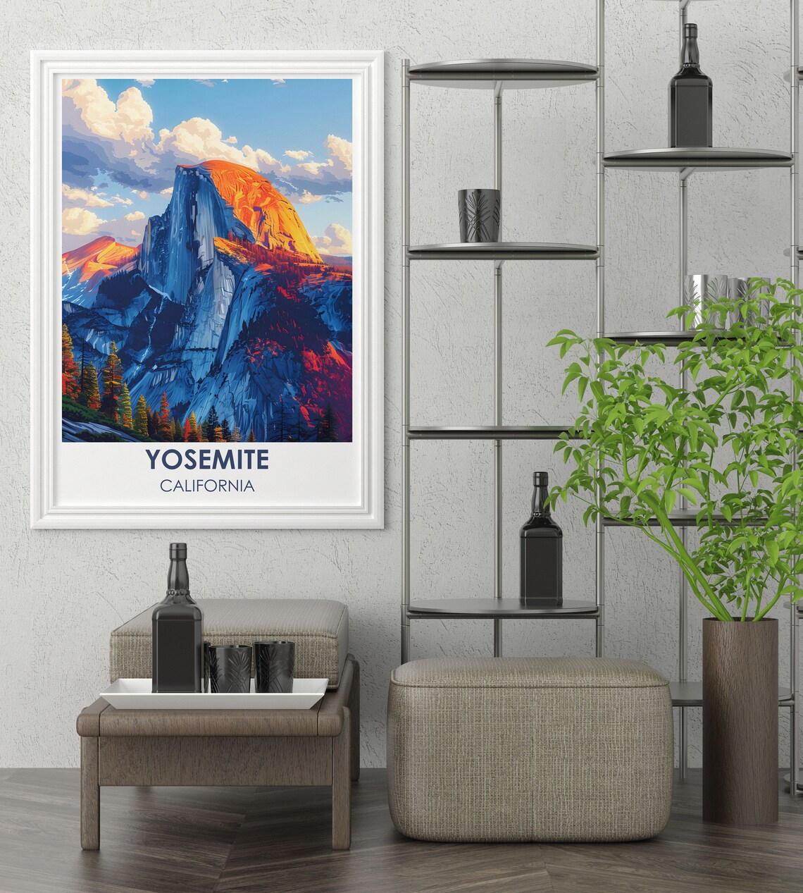 Yosemite Half Dome Sunset Fiery Orange Glow Granite Peak Poster - Image 4