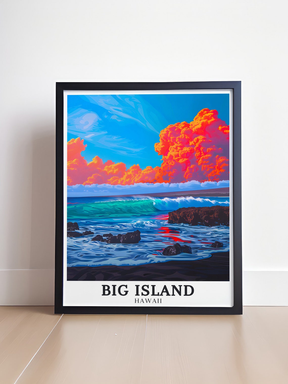 Big Island Wall Art Volcanoes National Park Kilauea Caldron Travel Poster Big Island Travel Poster Hawaii Travel Print - Image 4