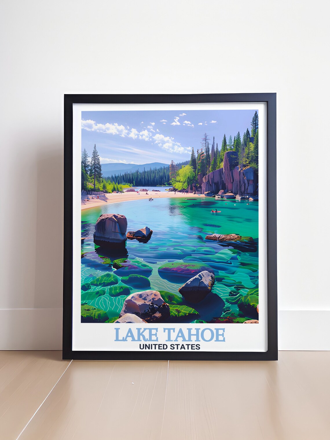Lake Tahoe Travel Print Serene Sand Harbor Travel Poster Sand Harbor Travel Print Lake Tahoe Artwork Lake Tahoe Decor - Image 4