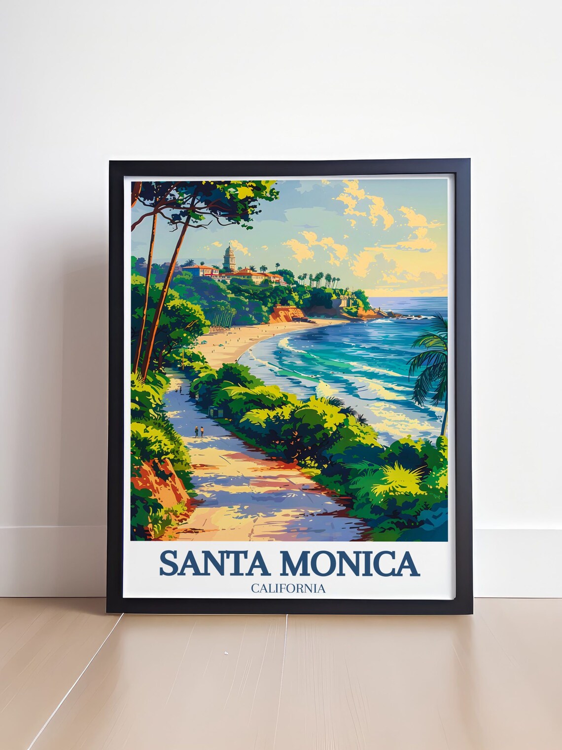 Santa Monica California Palisades Park Cliff Ocean View Travel Poster - Image 4