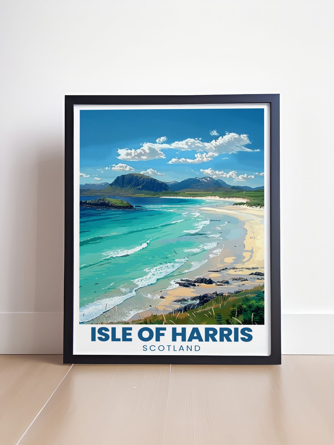 Luskentyre Beach Turquoise Bay Mountains Isle of Harris Poster - Image 4