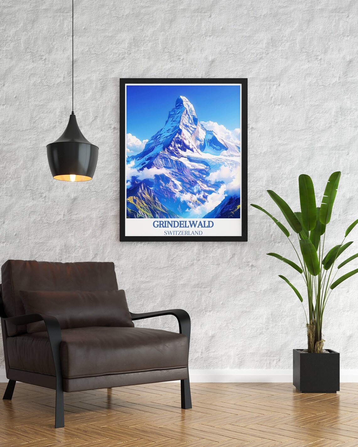 Grindelwald Switzerland Solitary Snow-Capped Alpine Peak Poster - Image 2
