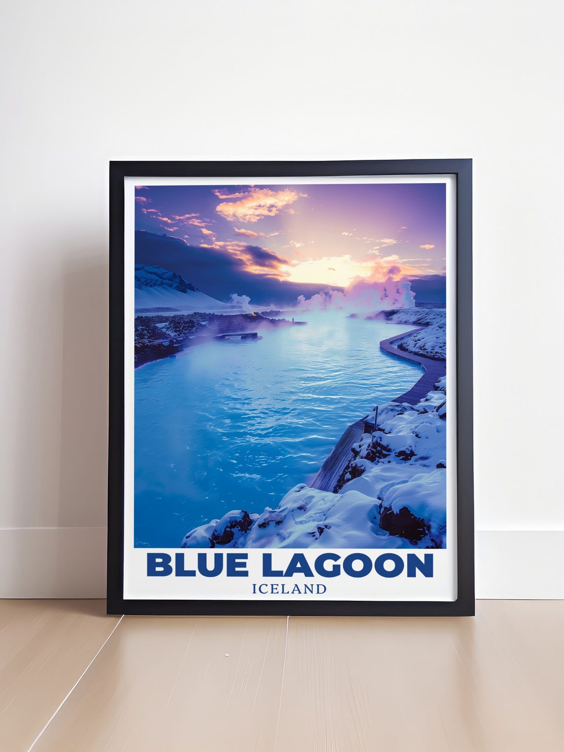 Blue Lagoon Iceland Geothermal Spa Sunset Waters Travel Poster - Image 4