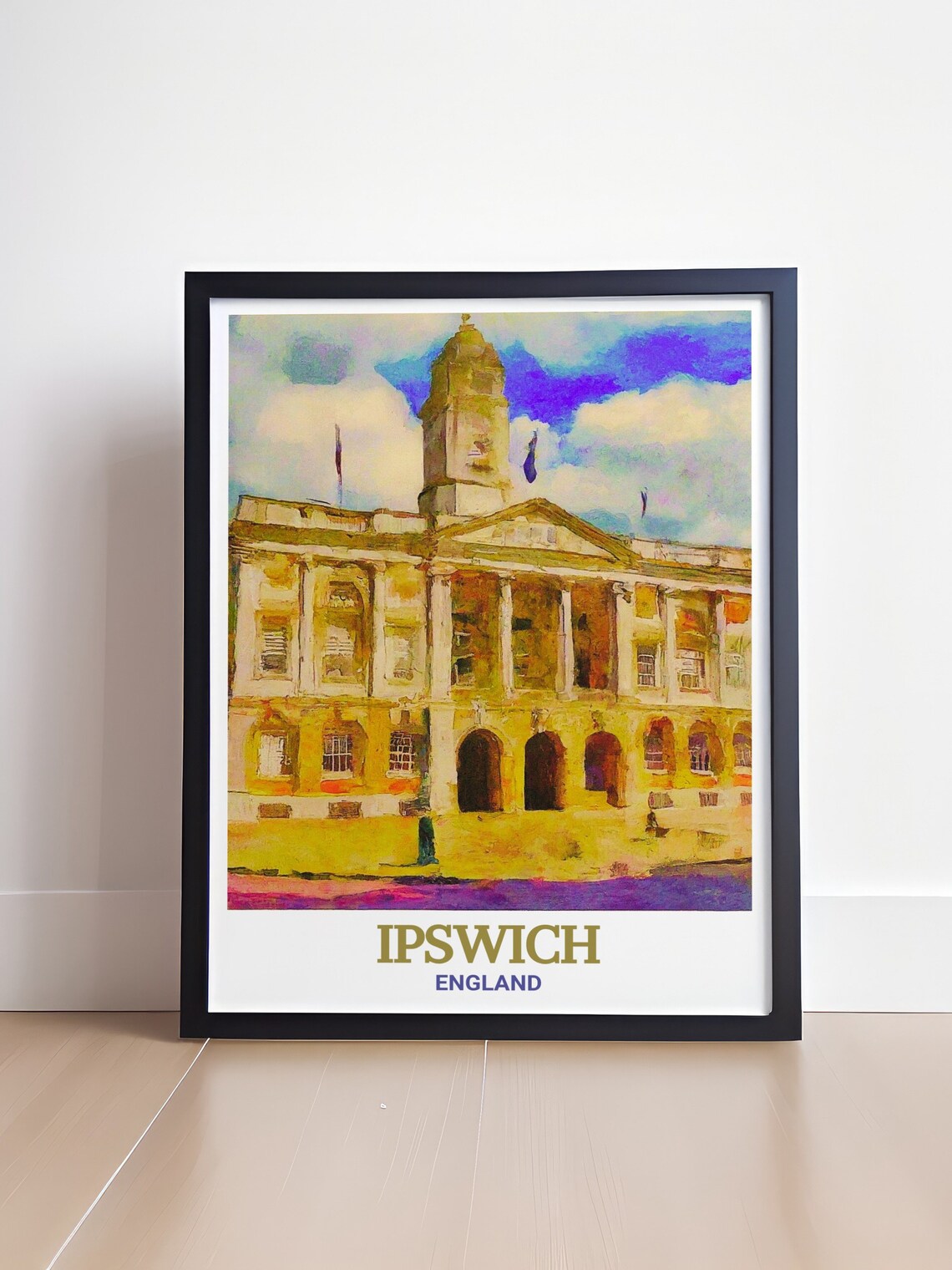 Ipswich Town Hall Facade Watercolor England Architecture Poster - Image 4