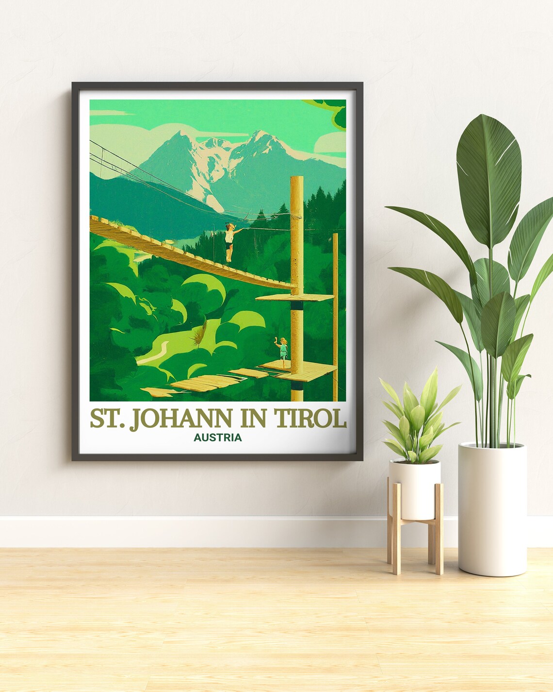 St Johann in Tirol Hornpark High Ropes Climbing Forest Poster - Image 3