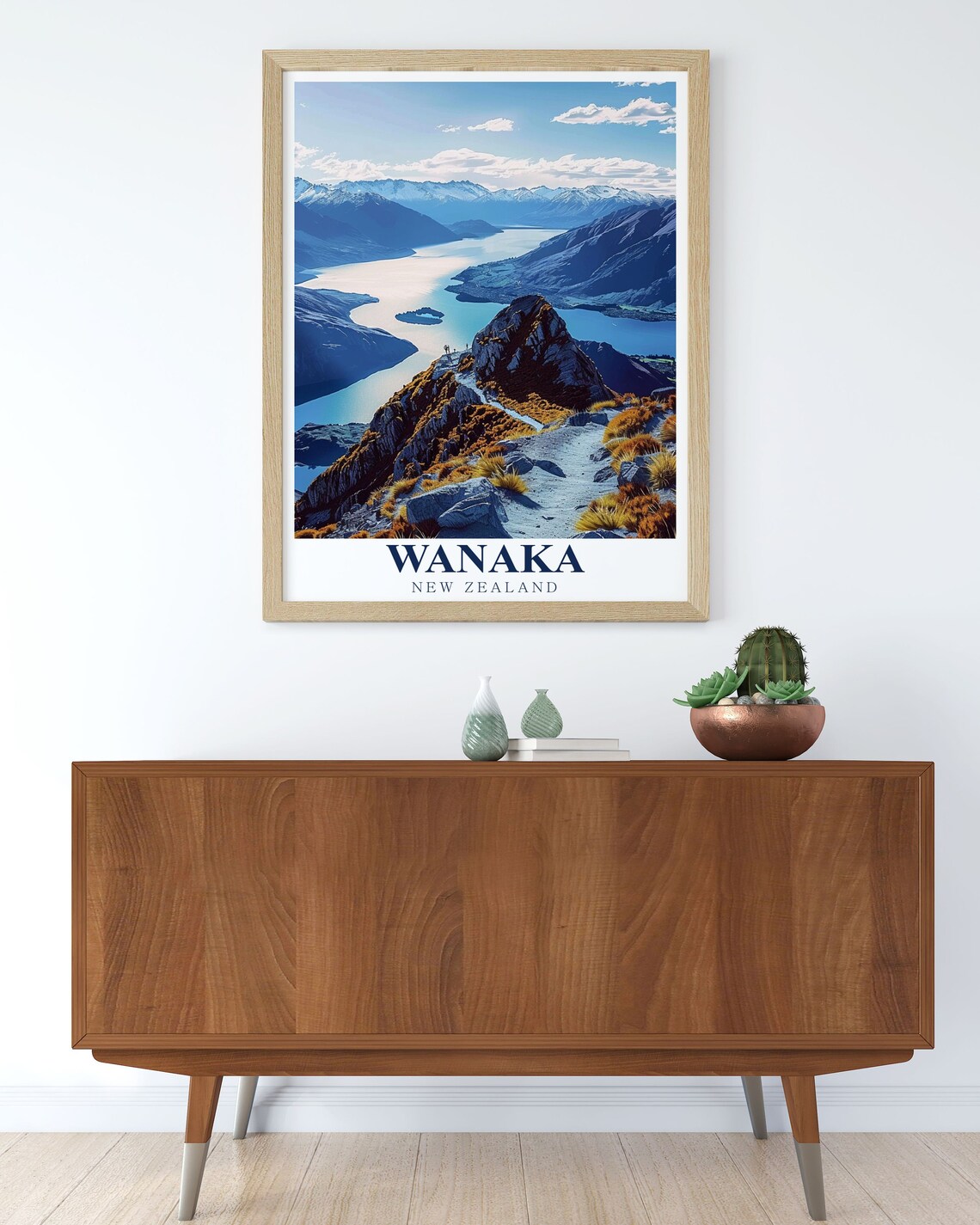 Wanaka and Roys Peak Travel Poster Art Print - Image 3