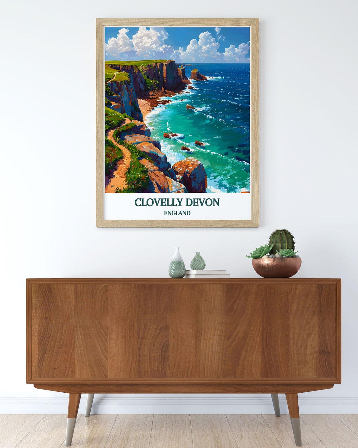 Clovelly Devon England South West Coast Path Rocky Cliffs Ocean Poster - Image 3