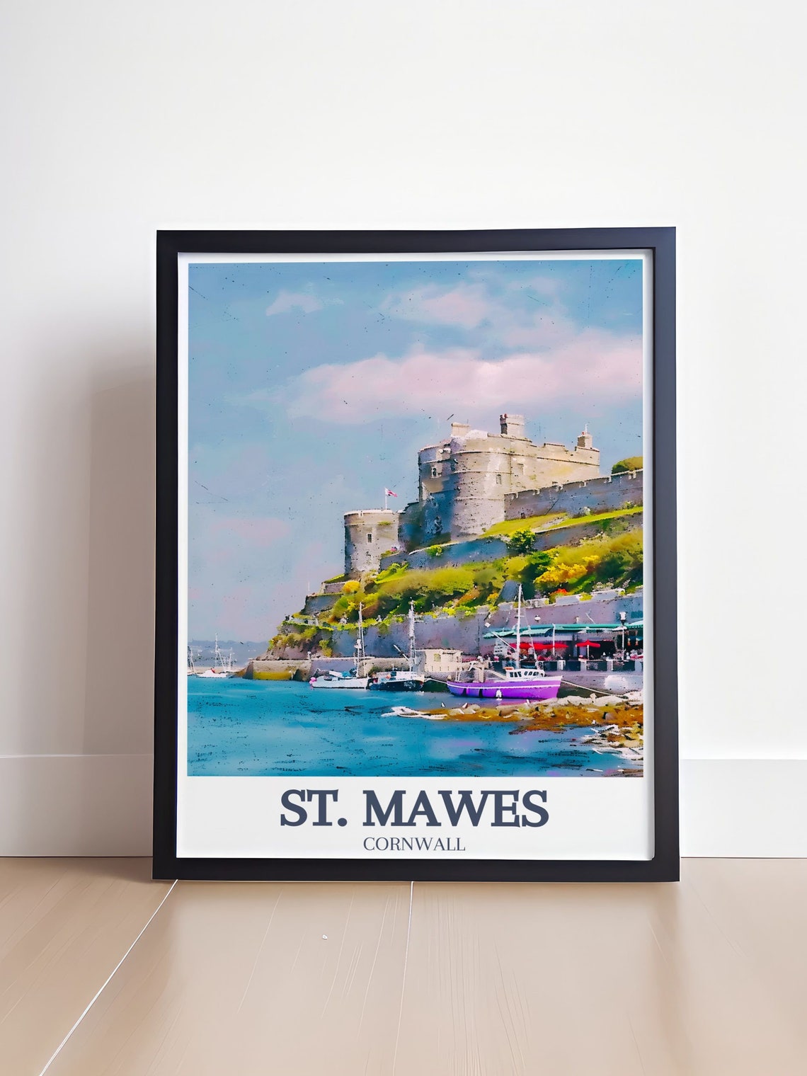 St Mawes Castle Above The Harbour Cornwall Coastal Scene Poster - Image 4