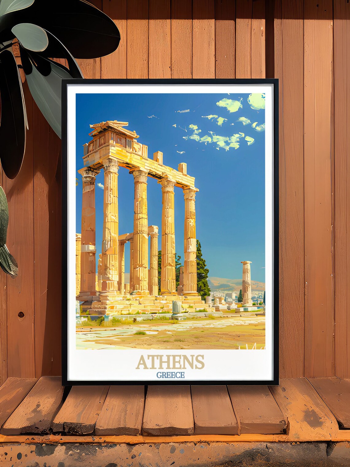Athens Travel Print The Temple Of Olympian Zeus Poster Greece Travel Print Collection Athens Travel Decor - Image 2
