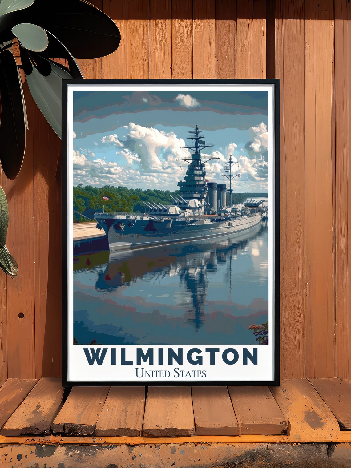 Battleship North Carolina Wilmington Harbor Ship Memorial Poster - Image 3