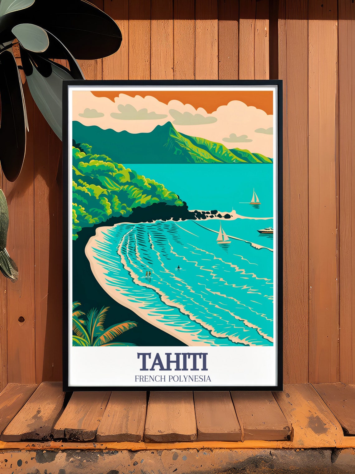 Tahiti Travel Poster Mahina North Coast Artwork Tahiti Travel Prints Mahina Tahiti North Coast Art Prints And Travel Posters - Image 3