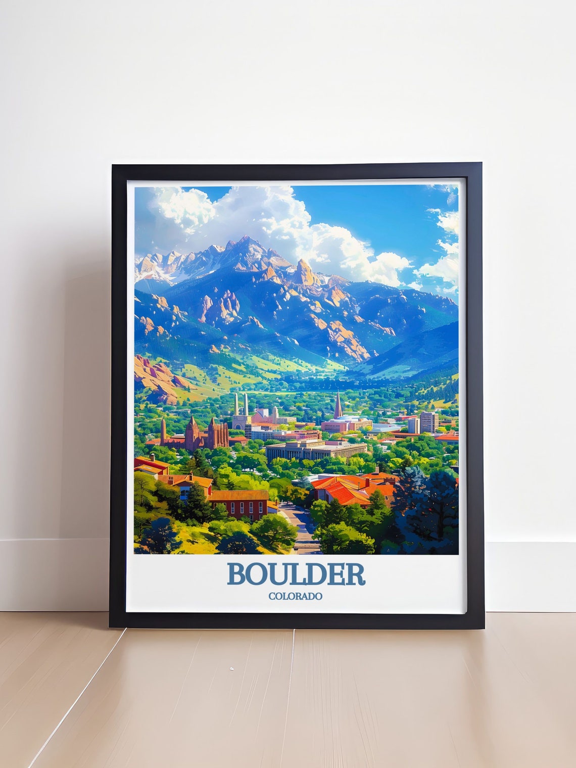 Boulder Colorado Red Rock Towers City Skyline Scenic View Poster - Image 4