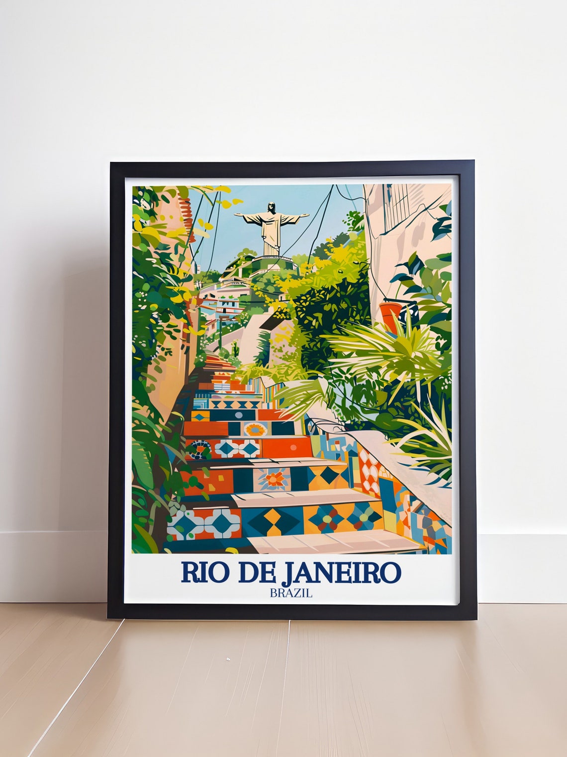Rio De Janeiro Brazil Selaron Steps Mosaic Christ Redeemer Poster - Image 4