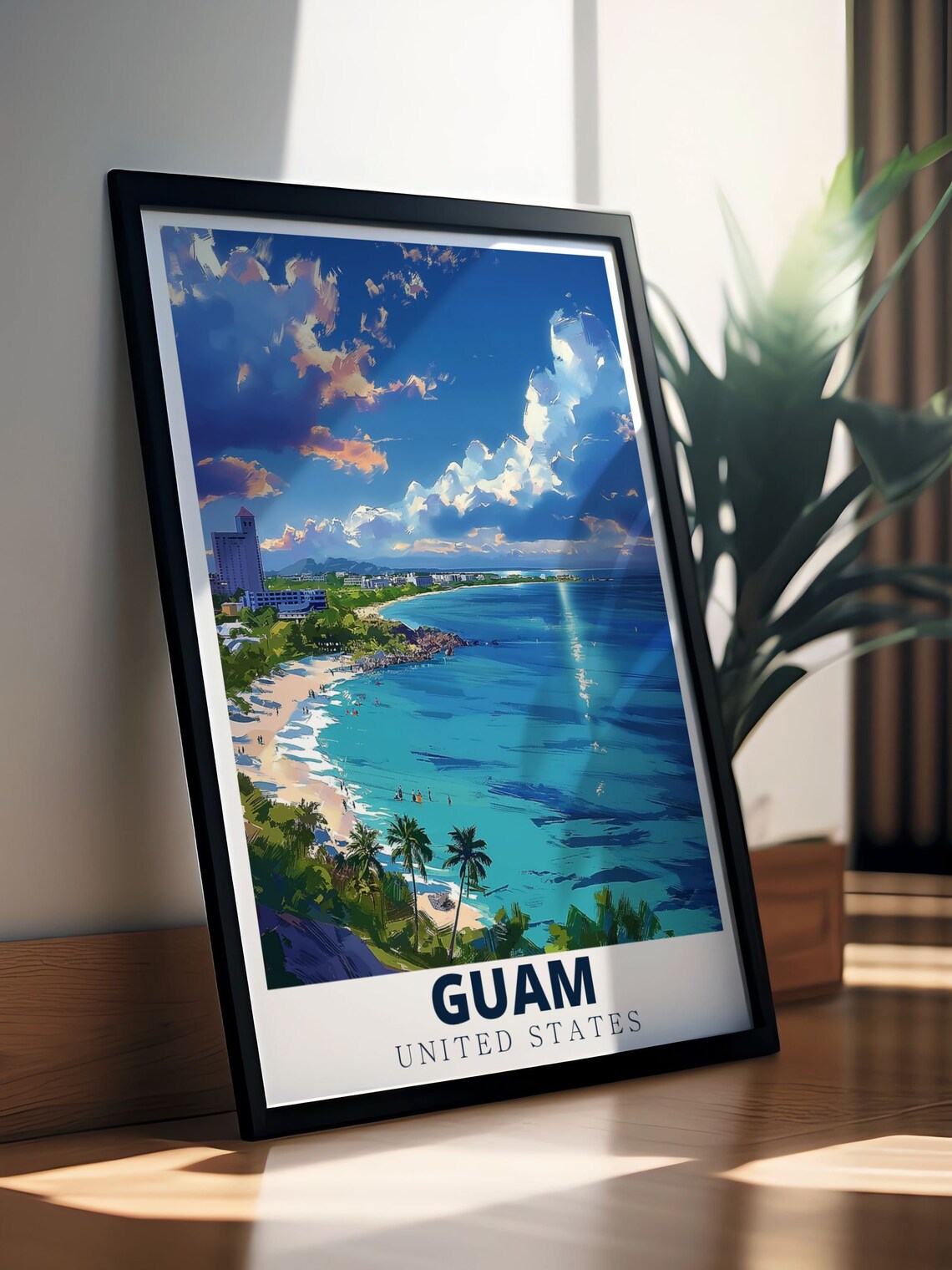Guam Tumon Bay Travel Poster, Island Home Decor - Image 3