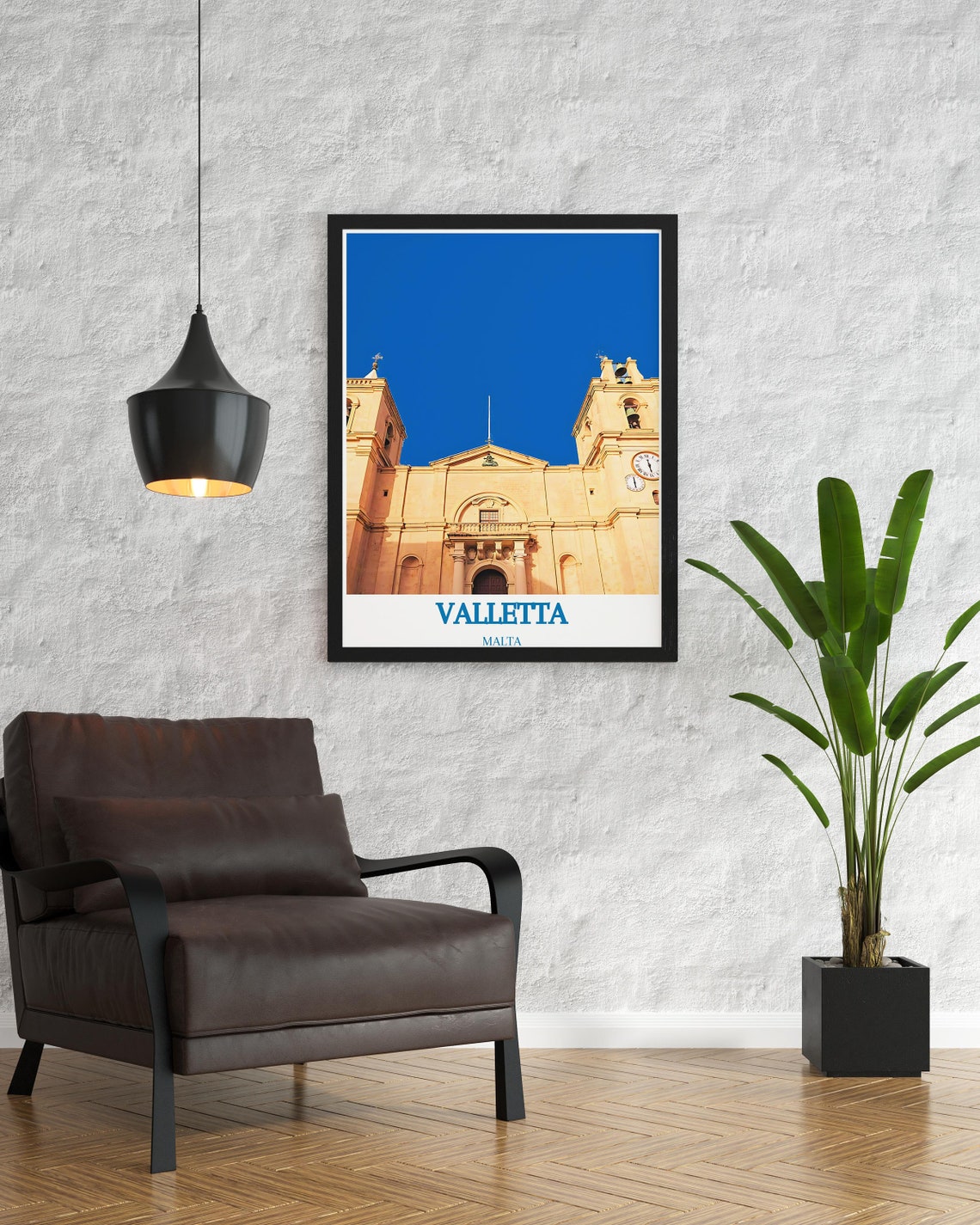 Valletta Malta St Johns Co Cathedral Facade Blue Sky Travel Poster - Image 2