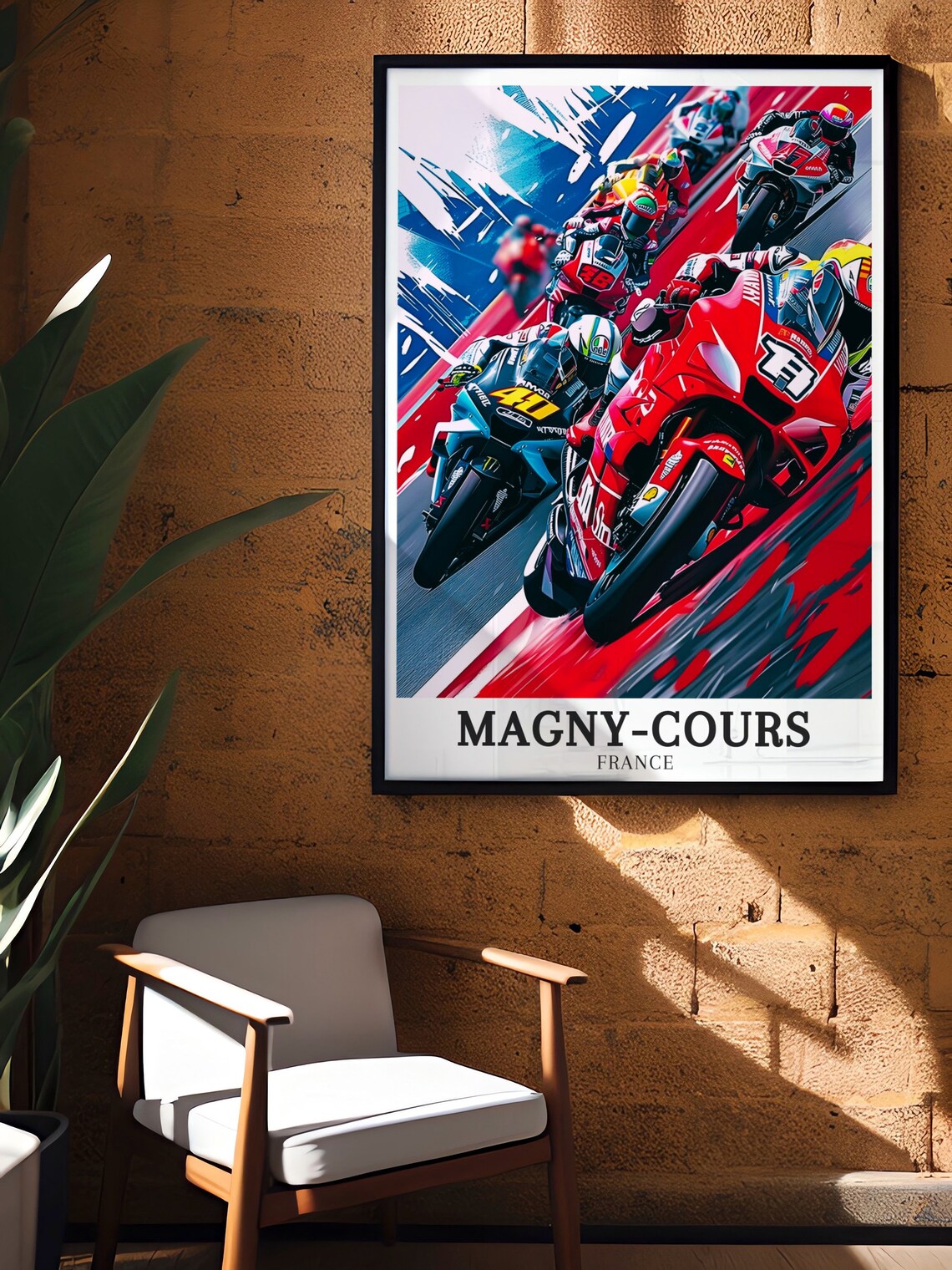 Magny-Cours France MotoGP Motorcycle Racing Action Sports Poster - Image 2